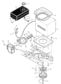Engine Mount Diagram and Parts List for 425004X99A 2004 Briggs and Stratton Lawn Tractor